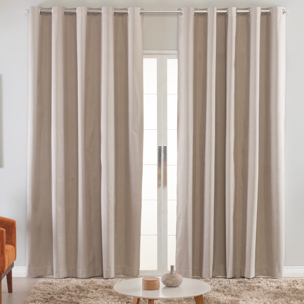 Cortina Blackout Luxor 3,90 x 2,60m Sala Quarto Para Varão 3M Caqui