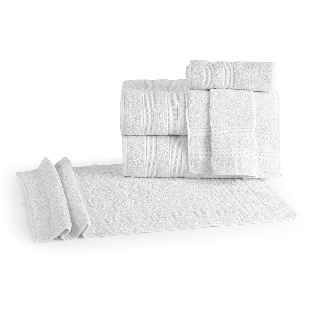 Jogo De Banho 5 Peças 100% Algodão 430g/M² Comfort Branco - imagem 2