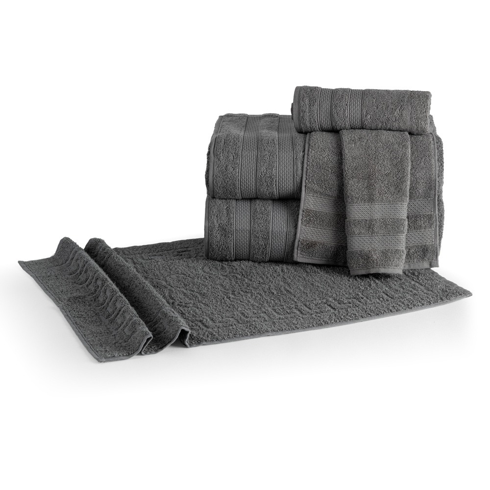Jogo De Banho 5 Peças 100% Algodão 430g/M² Comfort Cinza