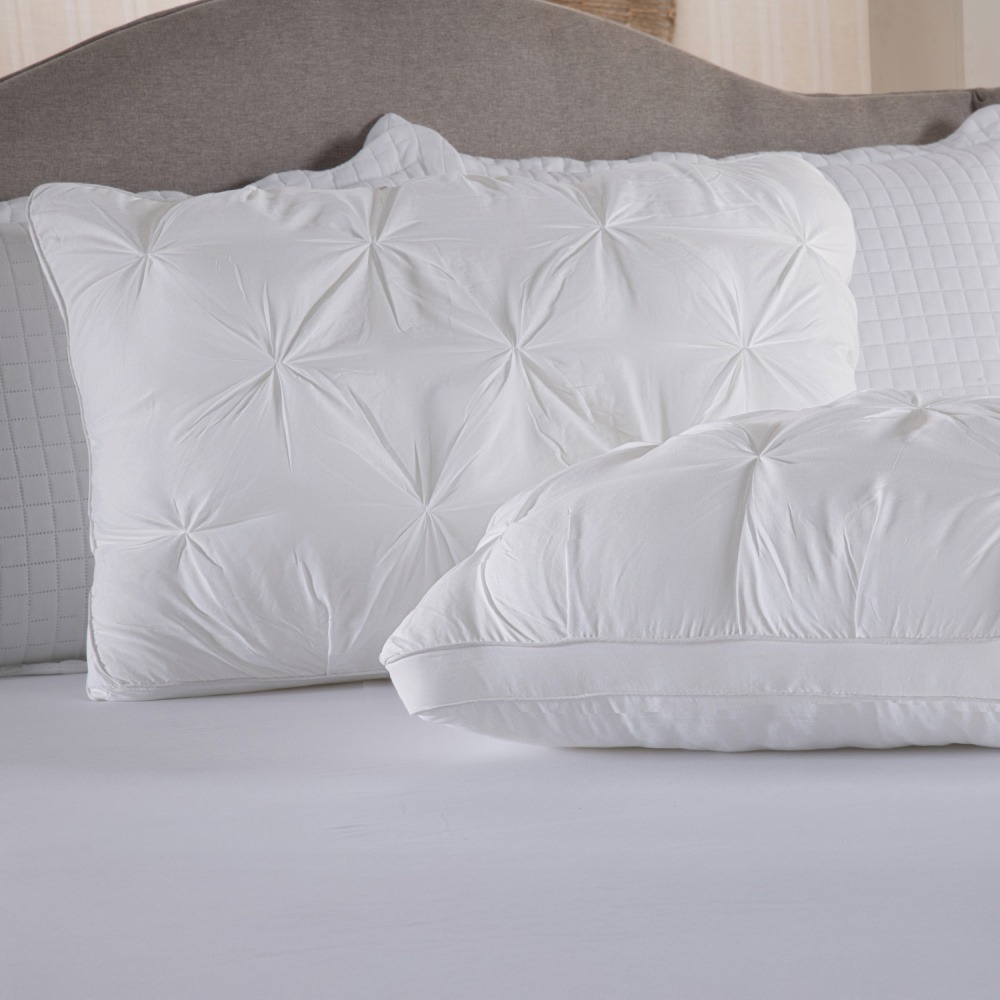 Kit 2 Travesseiro Decorativo Suporte Firme Percal 300 Fios 950g/m² Gold 70cm x 50cm Branco