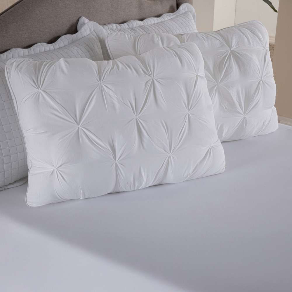 Kit 2 Travesseiro Decorativo Suporte Firme Percal 300 Fios 950g/m² Gold 70cm x 50cm Branco