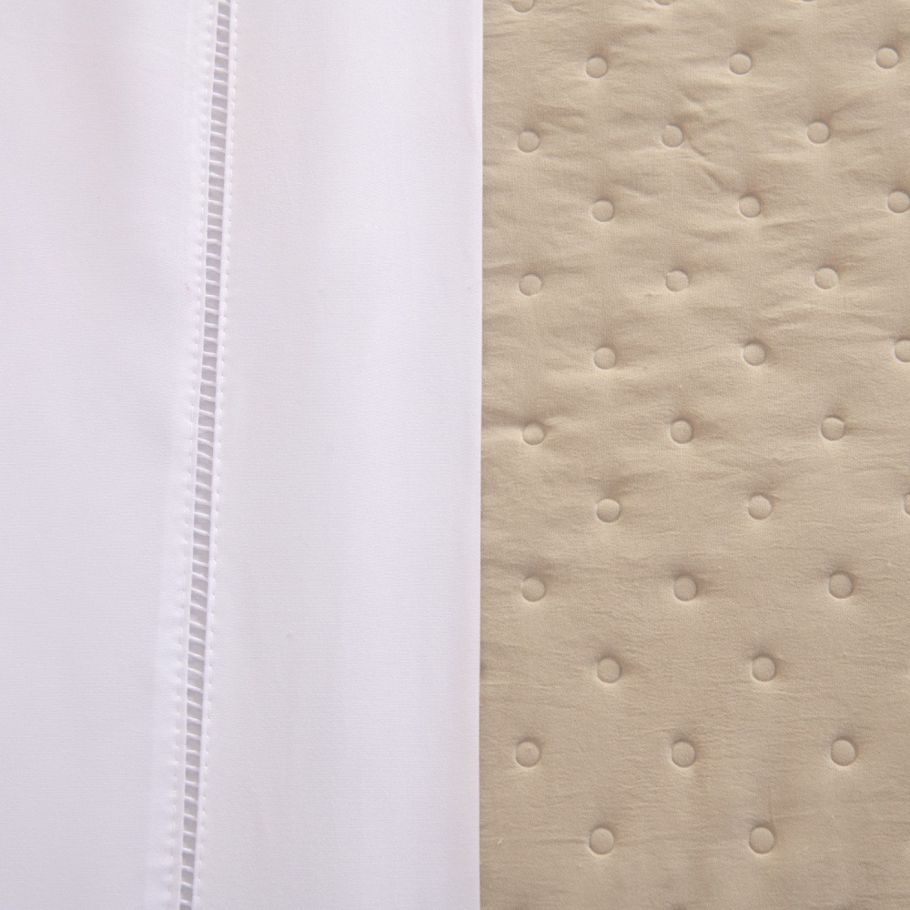Kit Cama Posta Queen Isabelle 8 Peças Branco/Cáqui/Marfim - imagem 2
