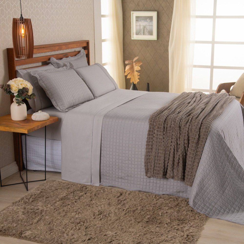 Kit Cama Posta Queen Vitória 8 Peças Fendi/Bege