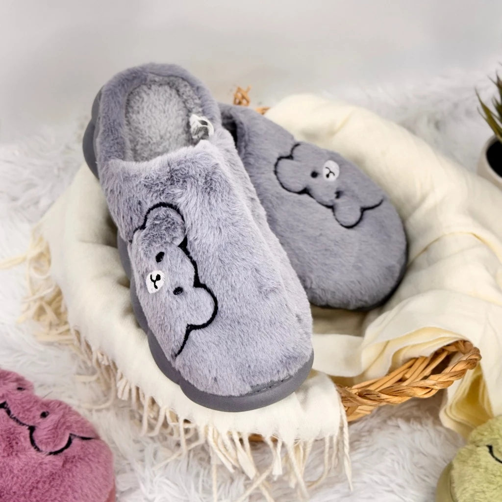 Pantufa Ursinho de Inverno Peluciada Antiderrapante - 5