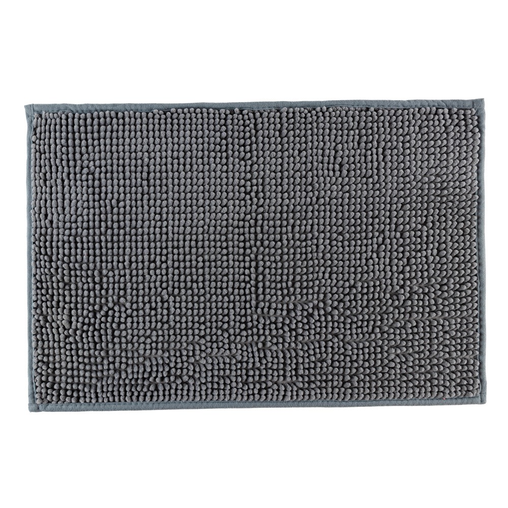 Tapete De Banheiro Bolinha Popcorn Antiderrapante 40x60cm Chenille Cinza - imagem 2