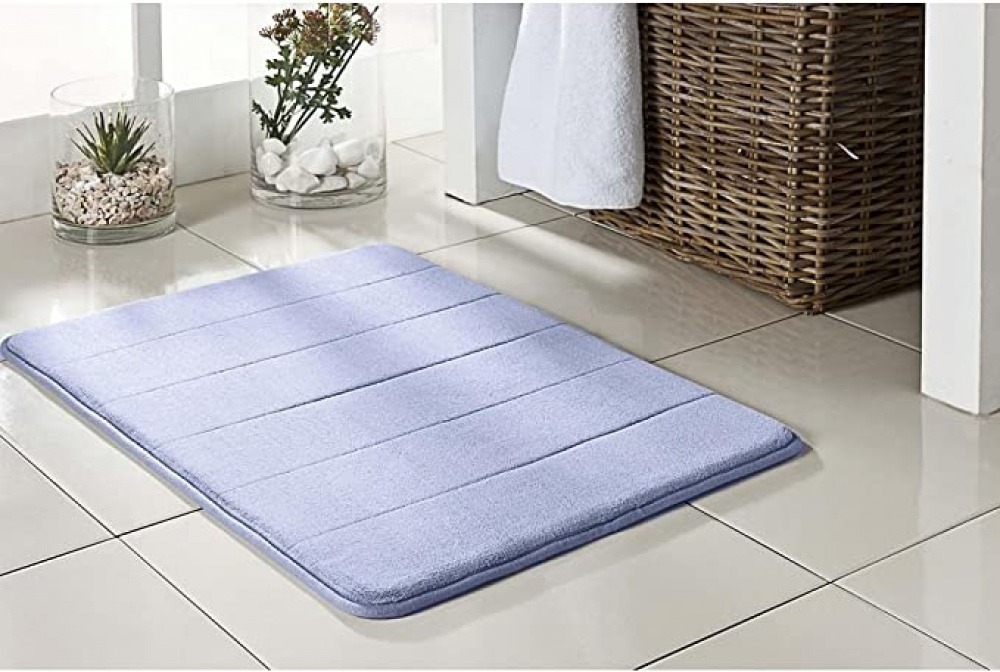 Tapete Ultra Absorvente 60x40cm Soft Antiderrapante 100% Poliéster Azul - imagem 2