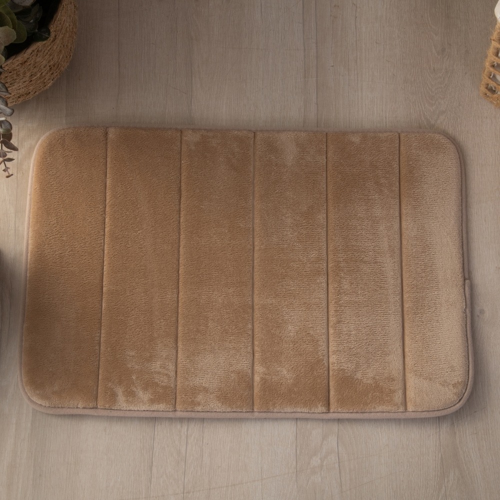 Tapete Ultra Absorvente 60x40cm Soft Antiderrapante 100% Poliéster Bege - imagem 2