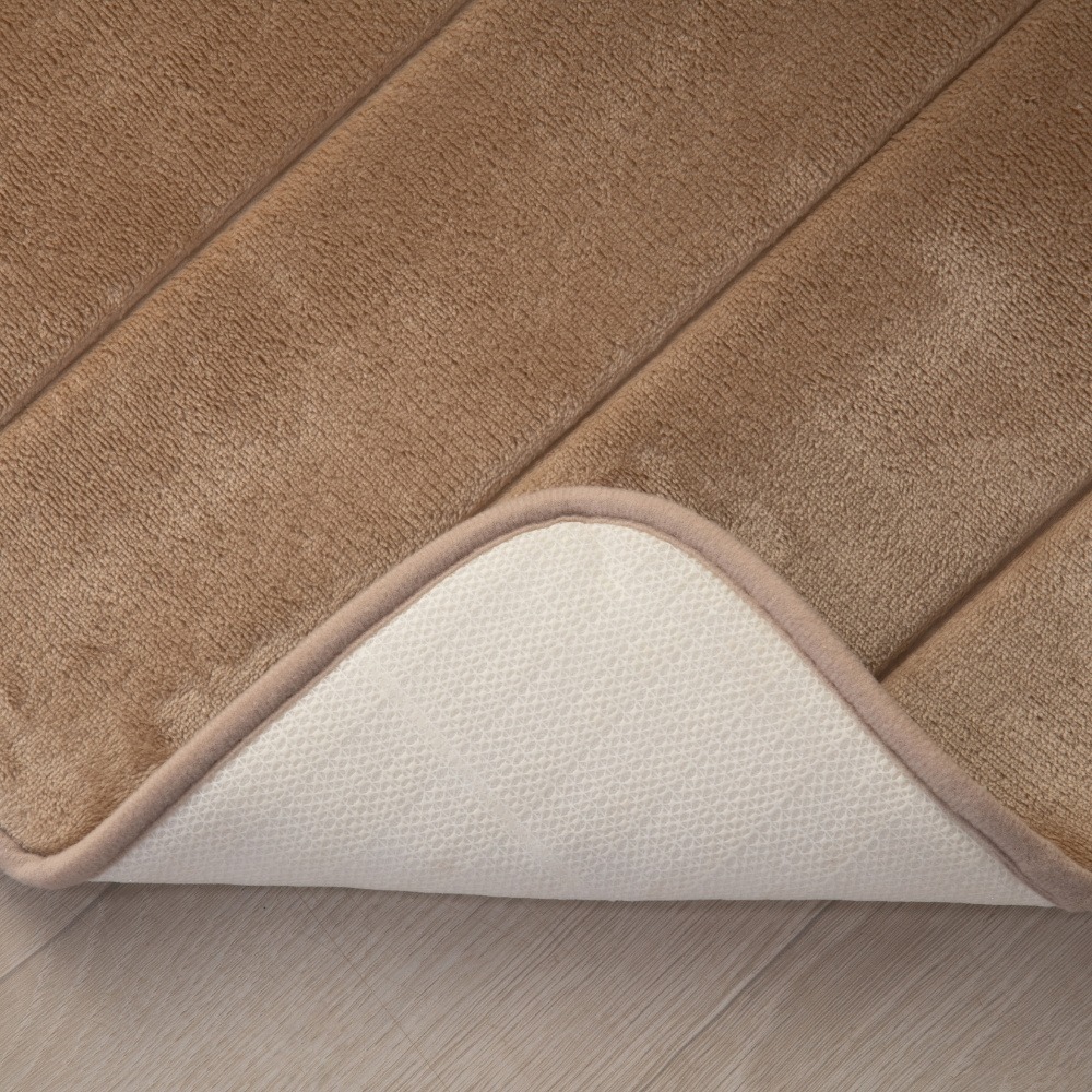 Tapete Ultra Absorvente 60x40cm Soft Antiderrapante 100% Poliéster Bege