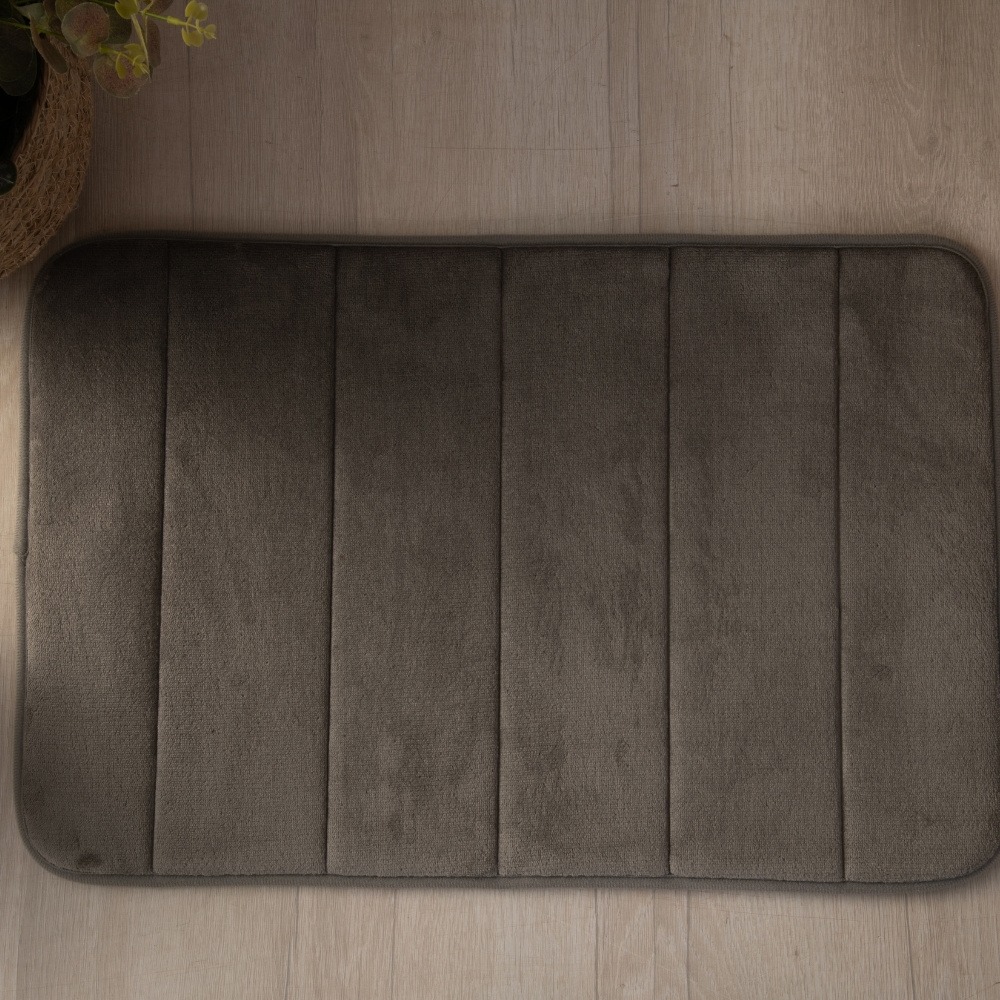 Tapete Ultra Absorvente 60x40cm Soft Antiderrapante 100% Poliéster Chumbo - imagem 2