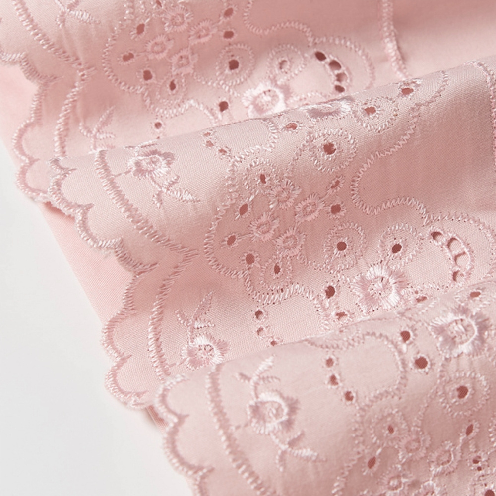 Jogo de Lençol Casal 4 Peças Napoli Percal 300 Fios Lese Bordado Inglês Rose - 3